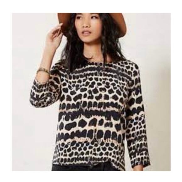 Anthropologie Maeve Linosa Leopard  Blouse size XS - Picture 12 of 13